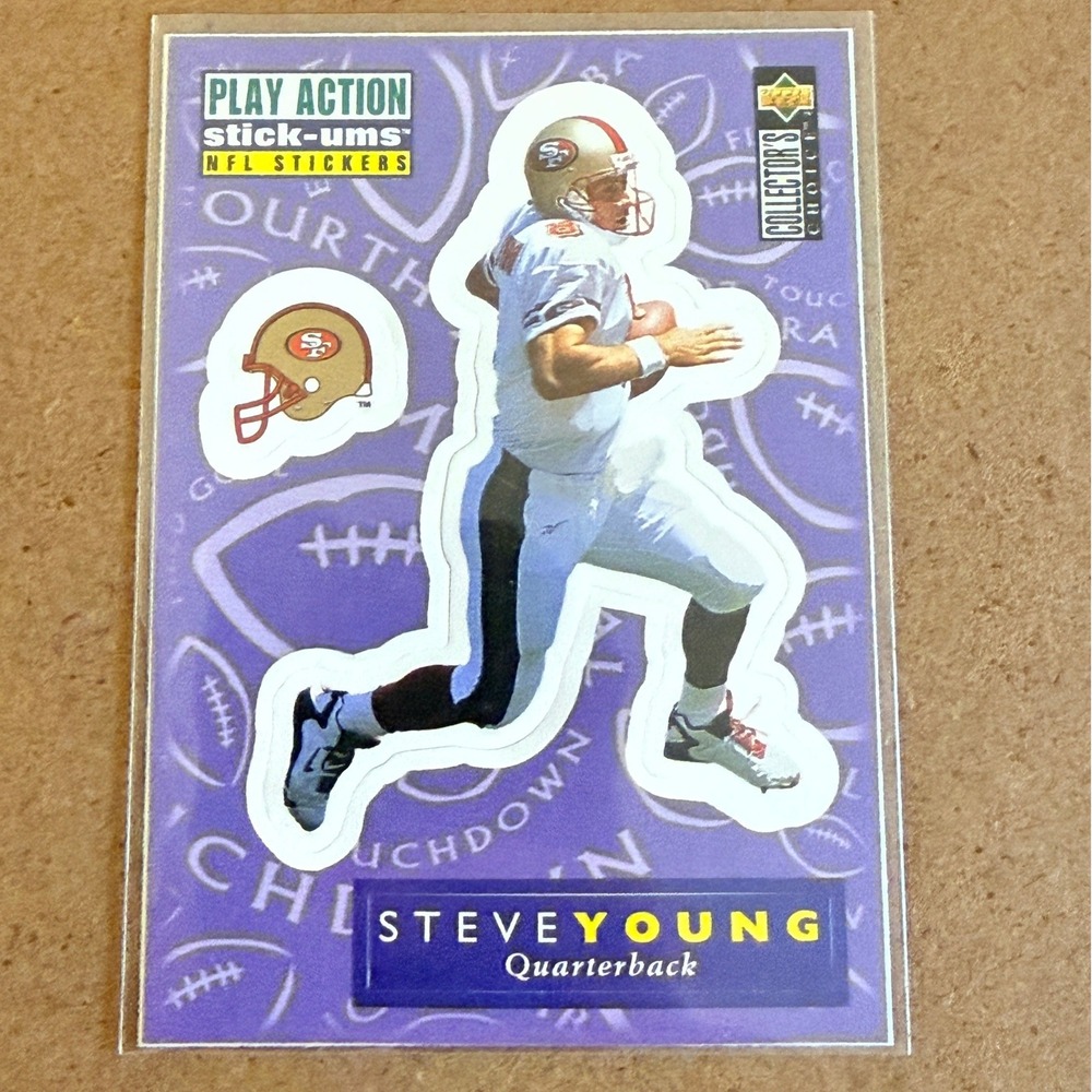 Upper Deck Collector's Choice Steve Young Stick-Ums Sticker 1996 NFL 49ers Card